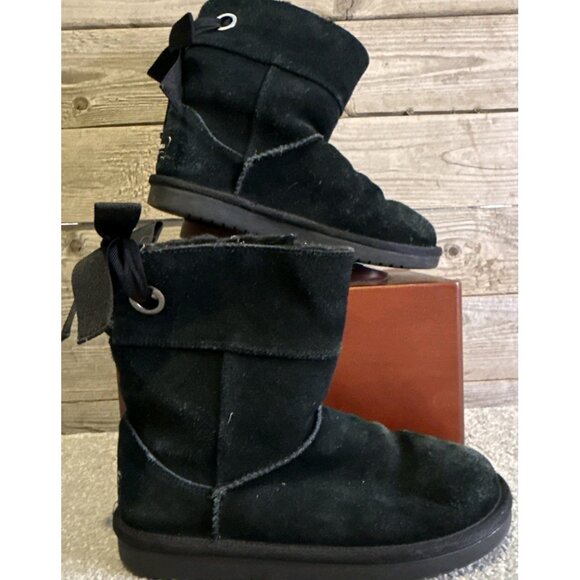 KOOLABURRA By UGG Andrah 1108611 YOUTH Women’s Boots Size 1 Fleece Lined BLACK - Picture 1 of 11